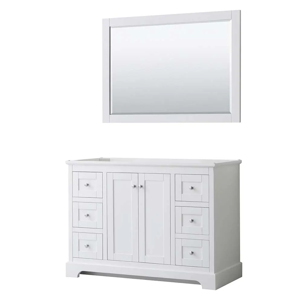 Avery 48 Inch Single Bathroom Vanity in White - Polished Chrome Trim