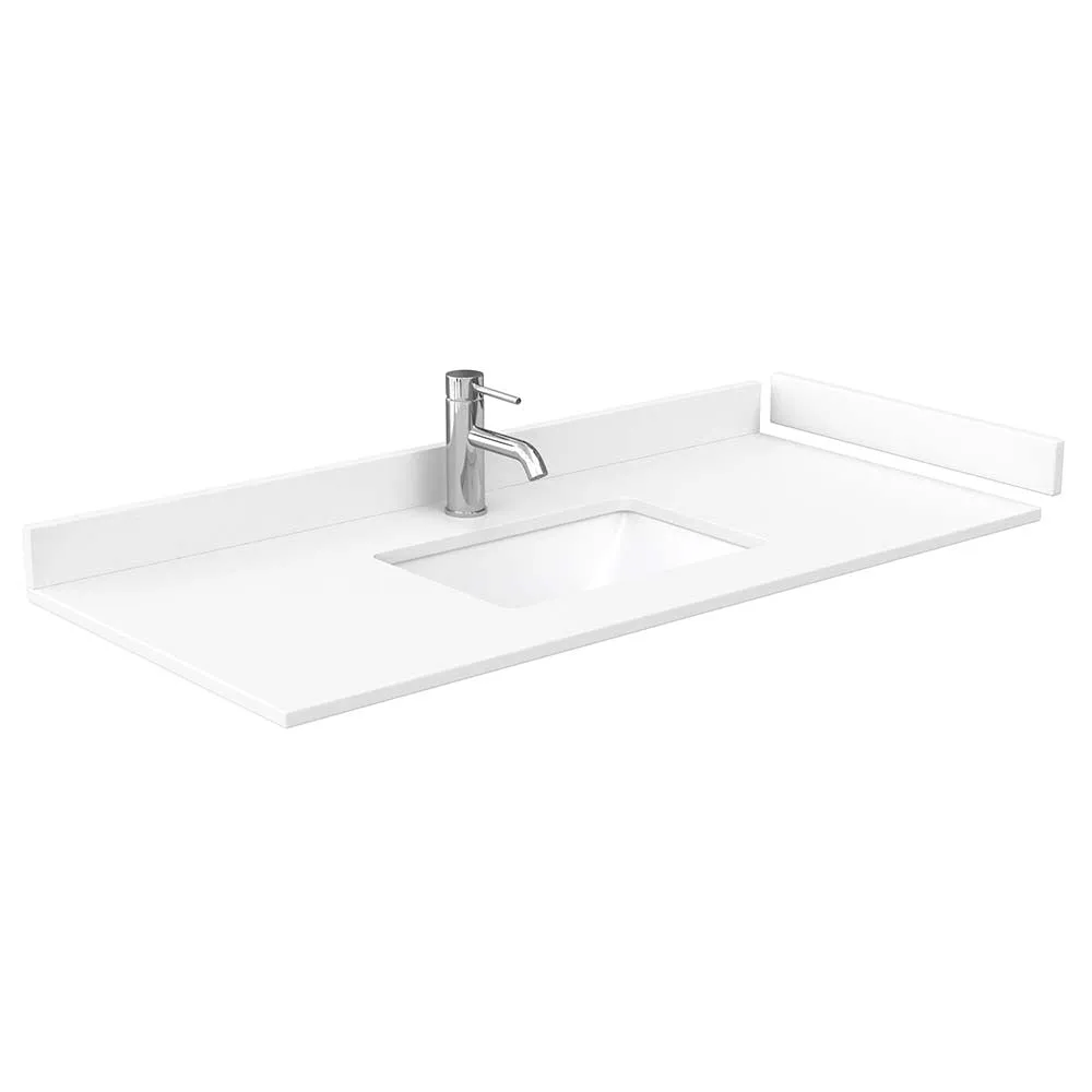 Avery 48 Inch Single Bathroom Vanity in White - Polished Chrome Trim
