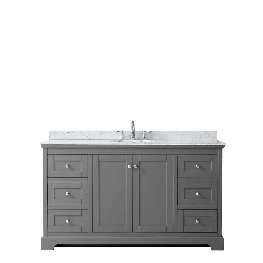 Avery 60 Inch Single Bathroom Vanity in Dark Gray