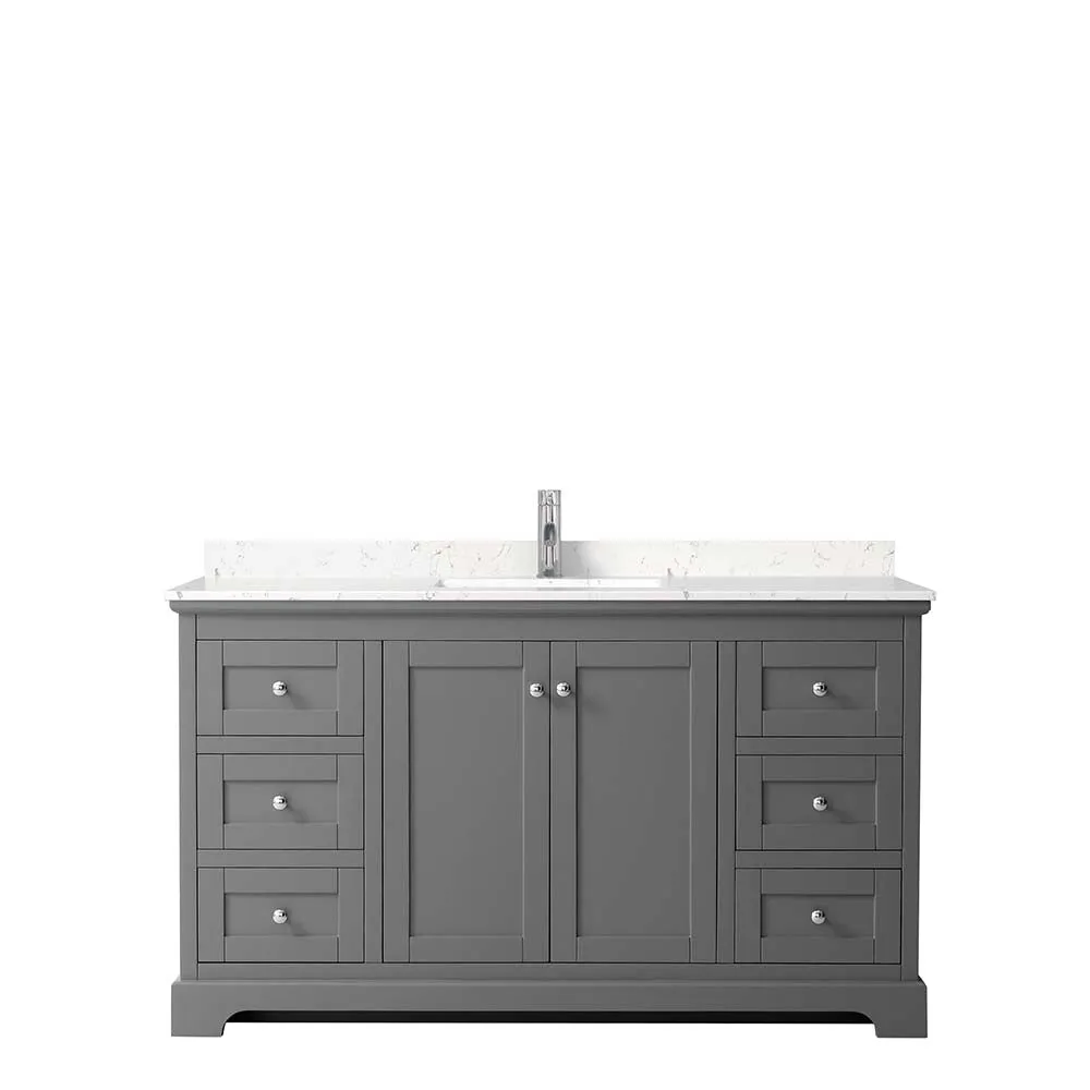 Avery 60 Inch Single Bathroom Vanity in Dark Gray