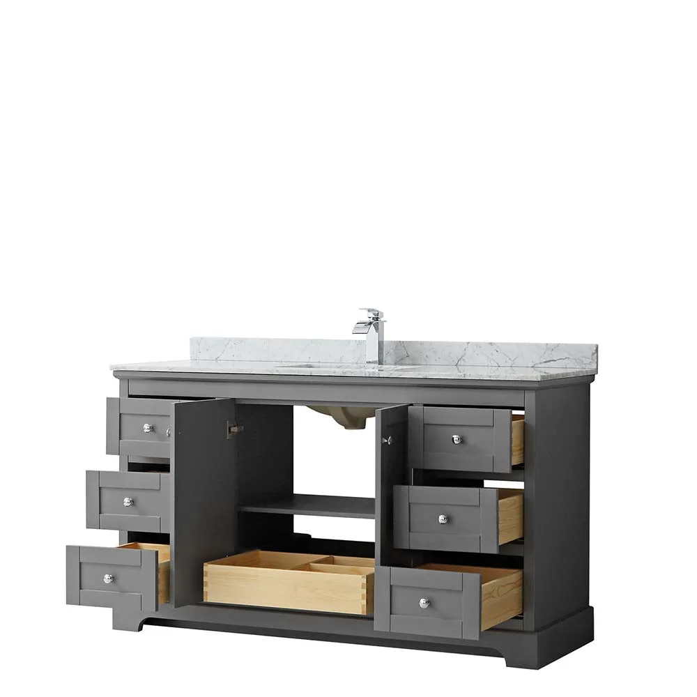 Avery 60 Inch Single Bathroom Vanity in Dark Gray
