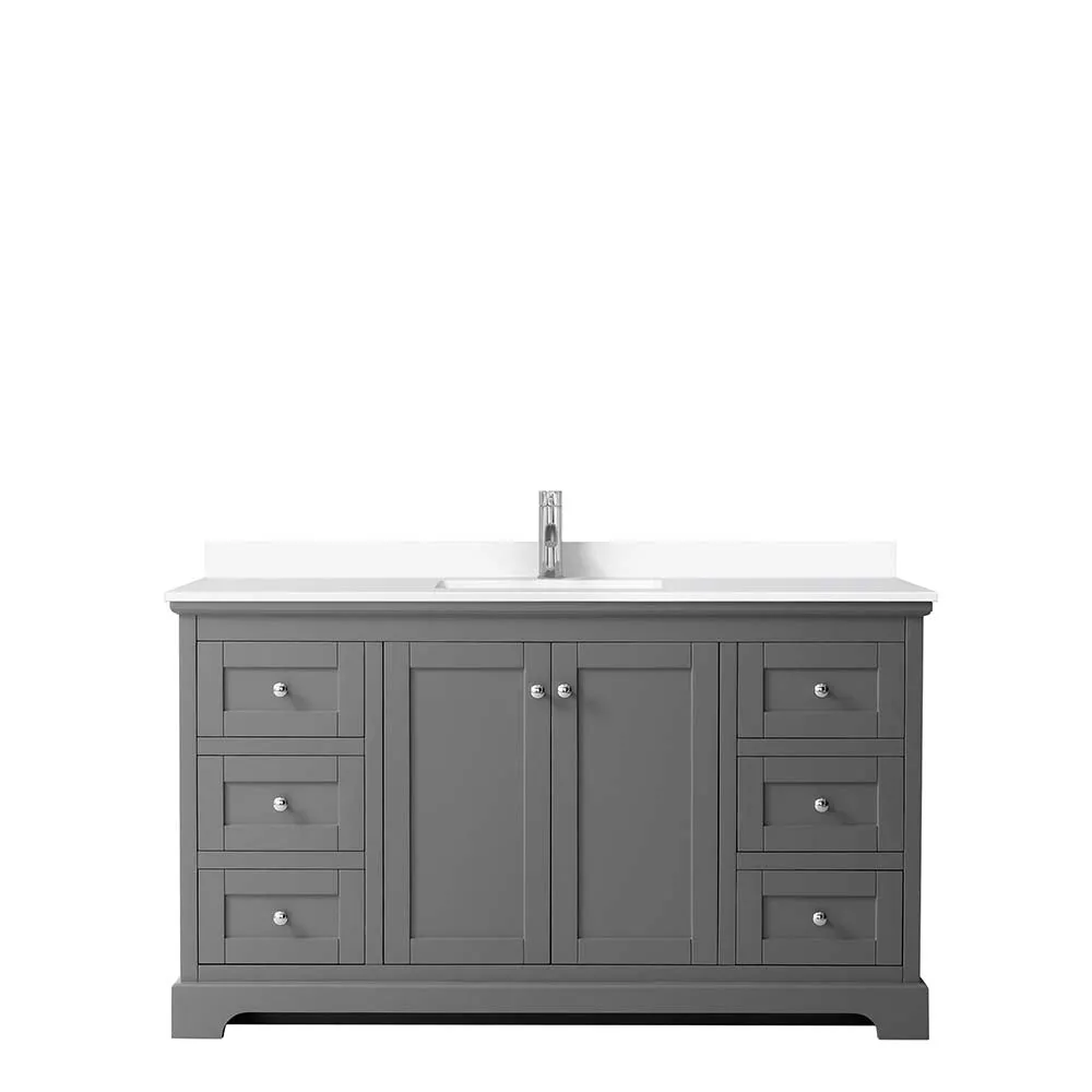 Avery 60 Inch Single Bathroom Vanity in Dark Gray