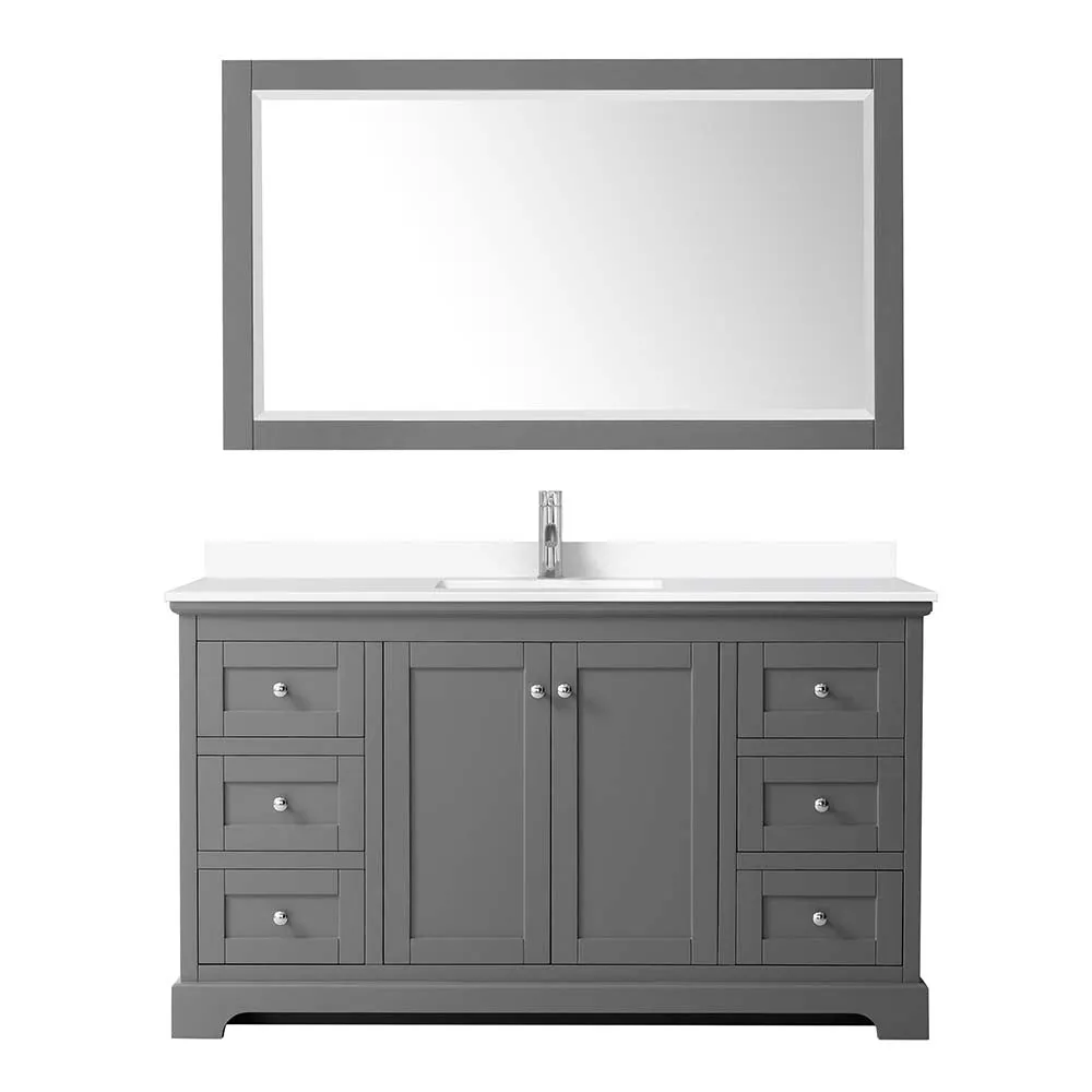 Avery 60 Inch Single Bathroom Vanity in Dark Gray