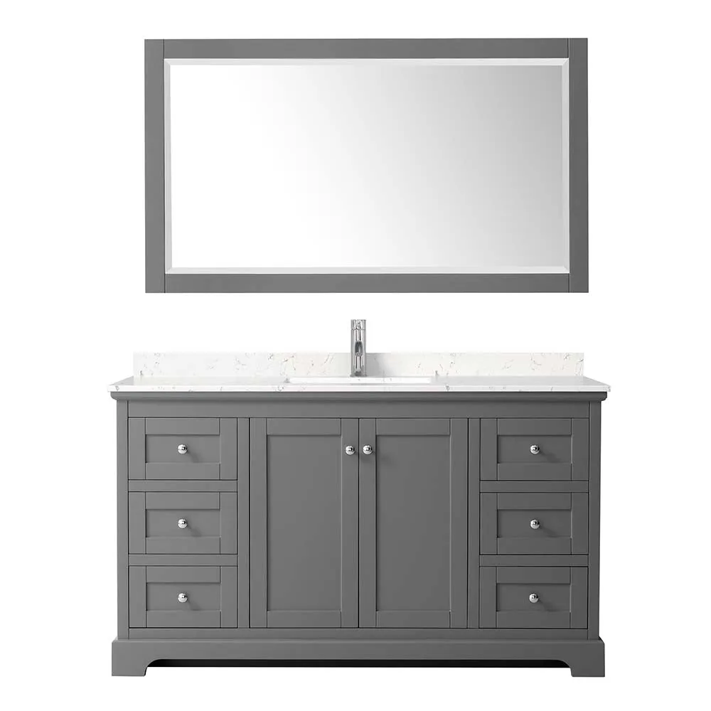 Avery 60 Inch Single Bathroom Vanity in Dark Gray