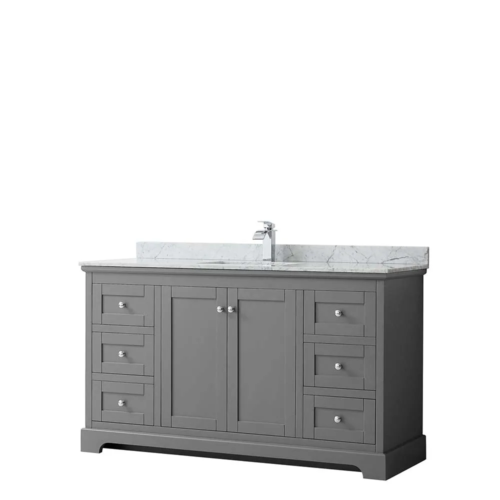 Avery 60 Inch Single Bathroom Vanity in Dark Gray