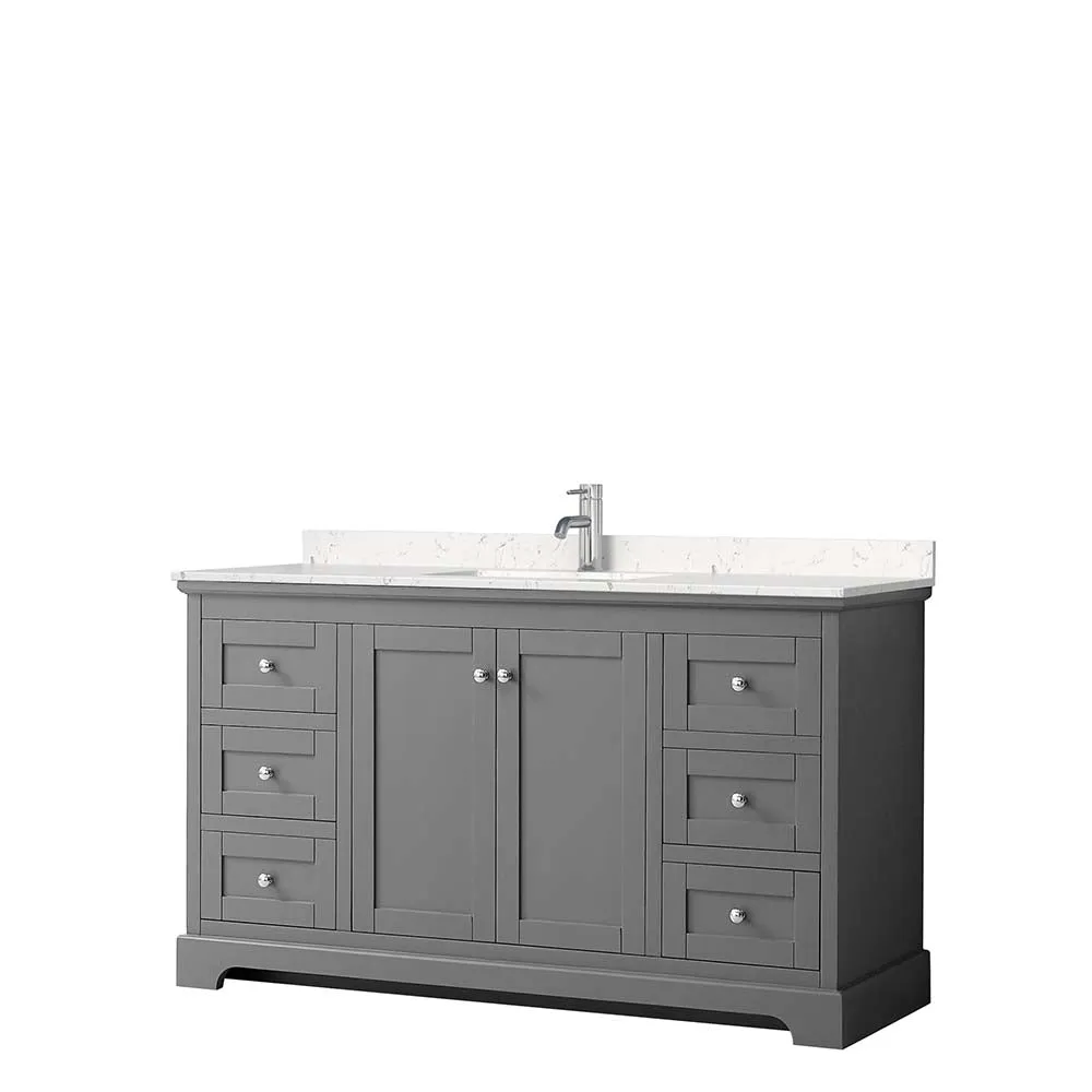 Avery 60 Inch Single Bathroom Vanity in Dark Gray