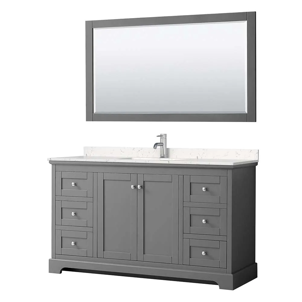 Avery 60 Inch Single Bathroom Vanity in Dark Gray