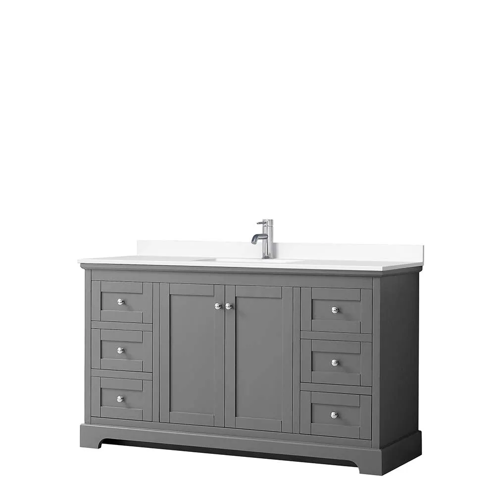 Avery 60 Inch Single Bathroom Vanity in Dark Gray