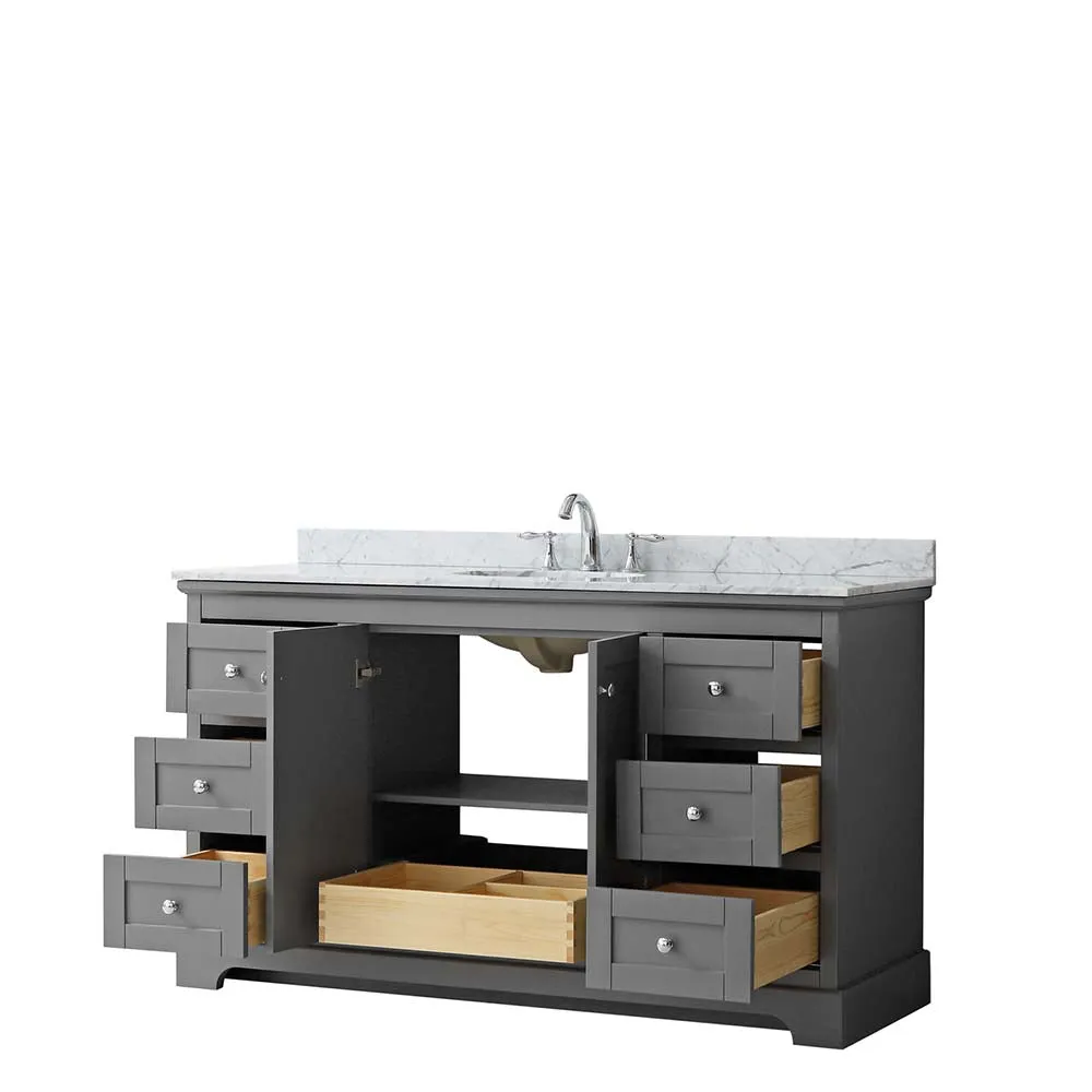 Avery 60 Inch Single Bathroom Vanity in Dark Gray