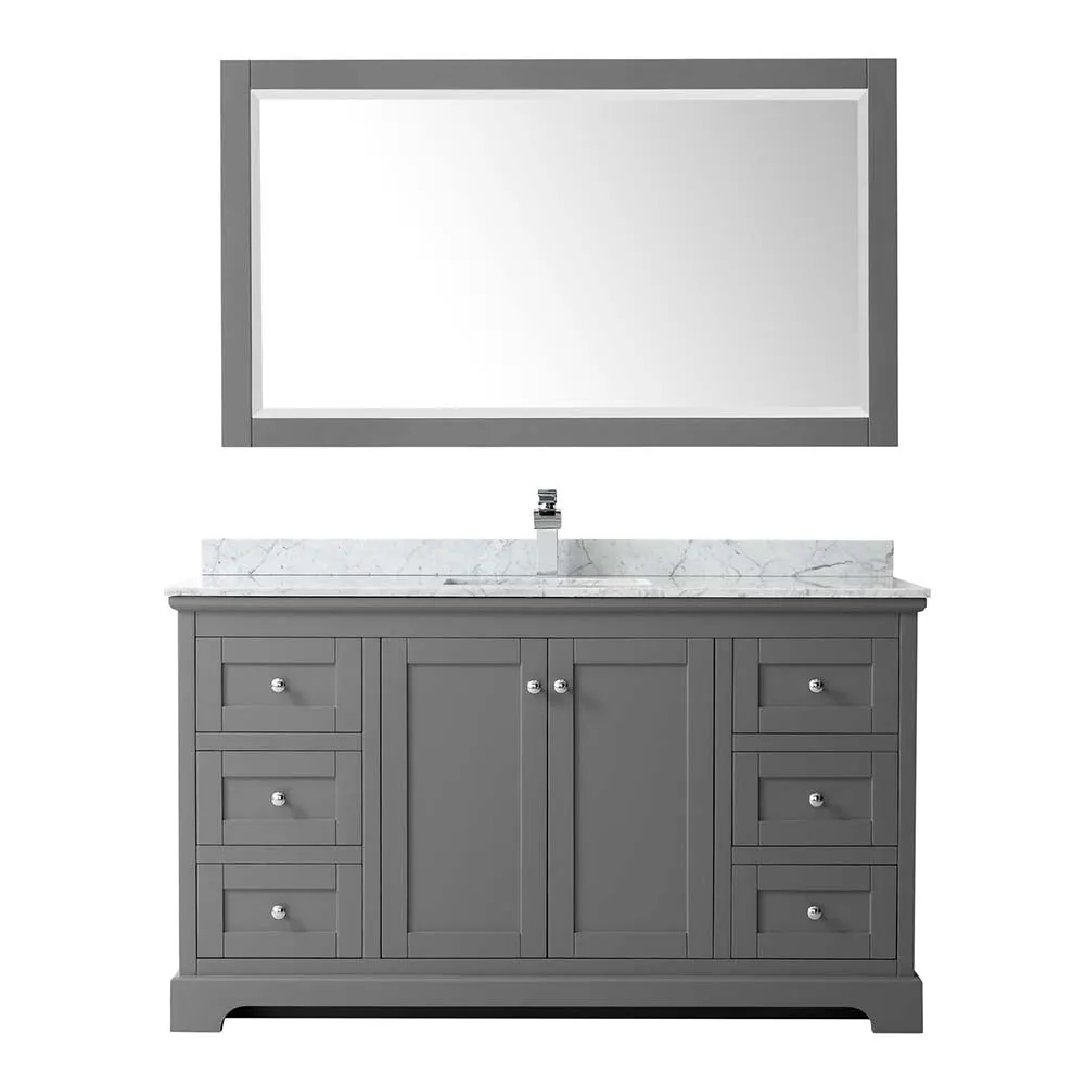 Avery 60 Inch Single Bathroom Vanity in Dark Gray