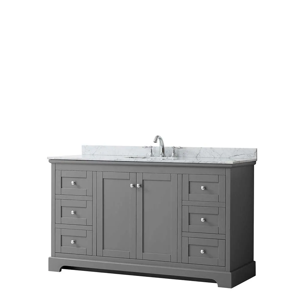 Avery 60 Inch Single Bathroom Vanity in Dark Gray