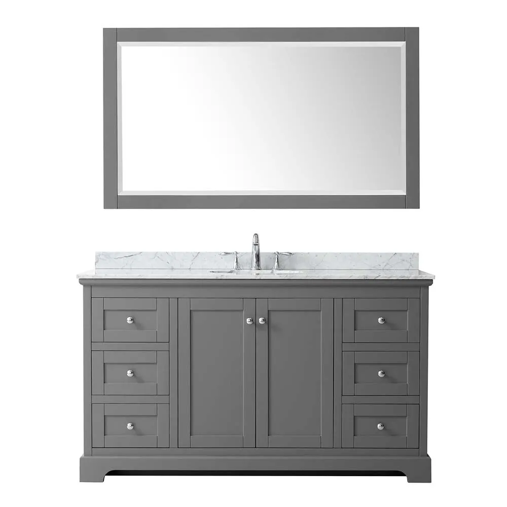 Avery 60 Inch Single Bathroom Vanity in Dark Gray