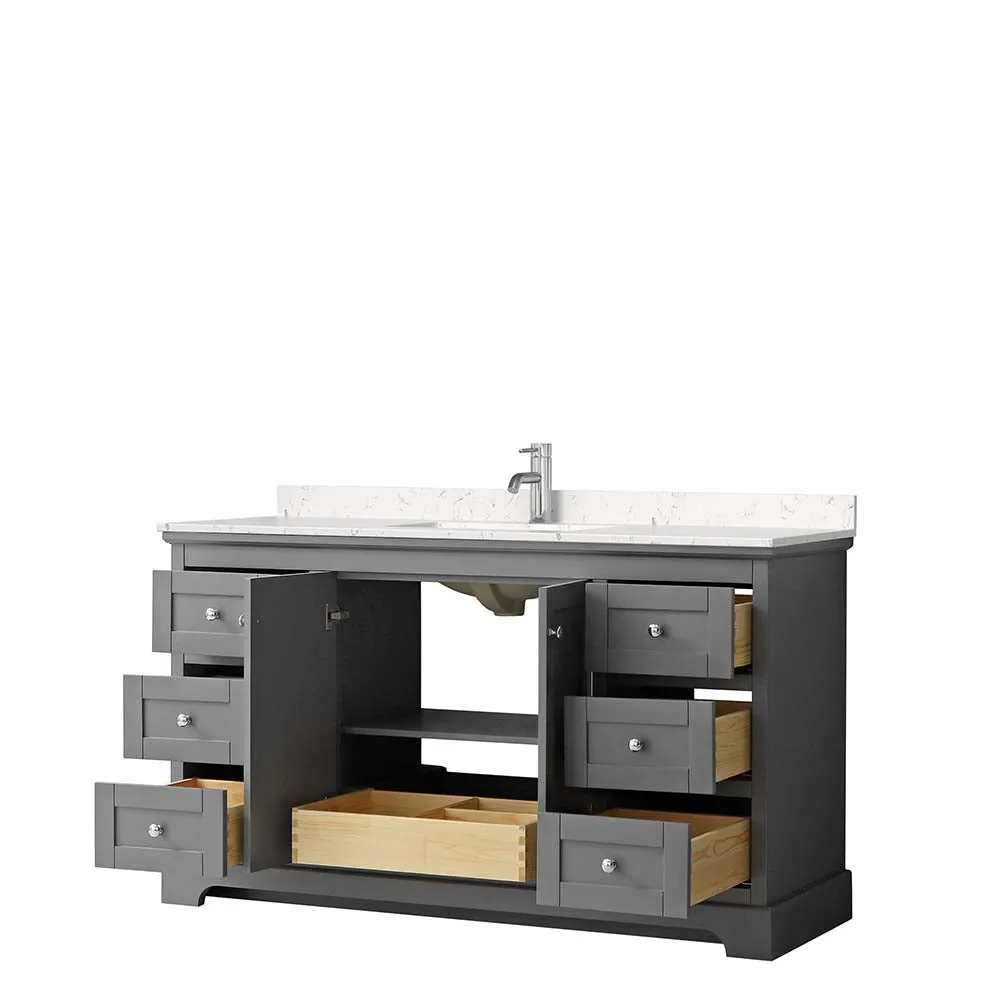 Avery 60 Inch Single Bathroom Vanity in Dark Gray