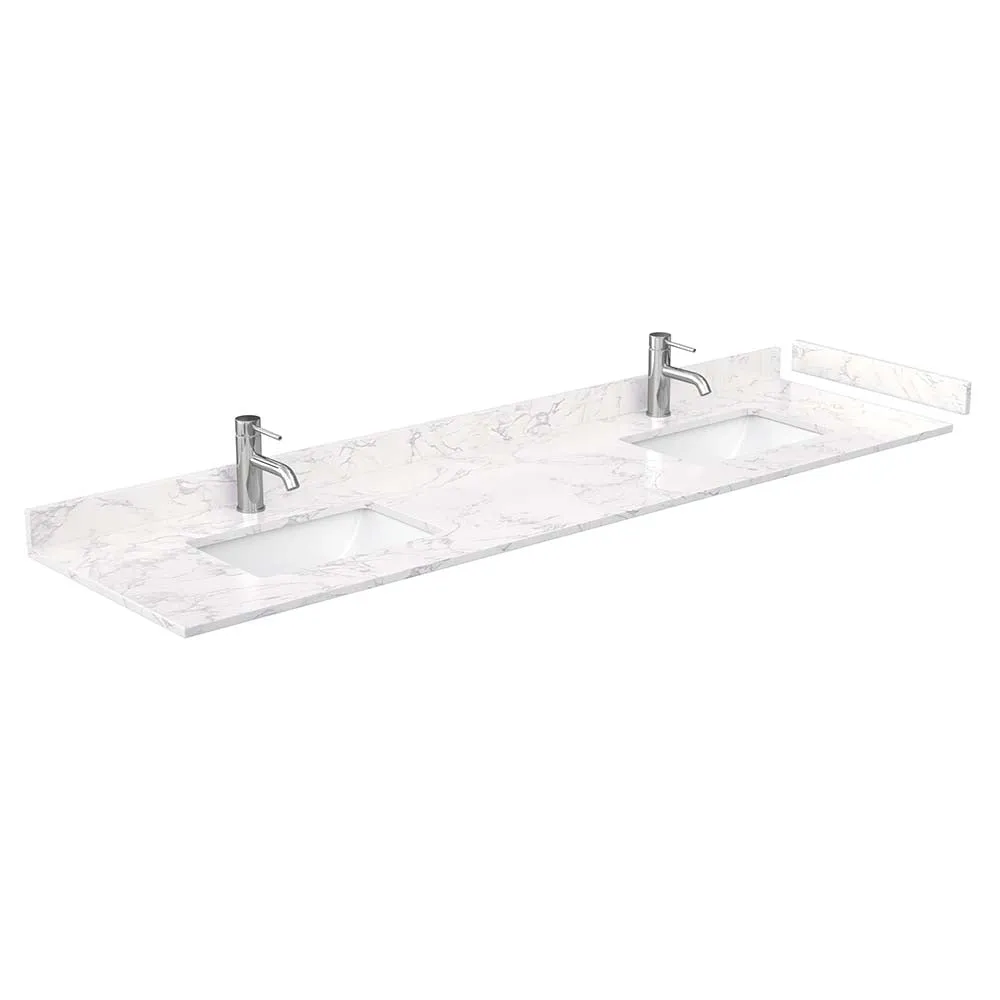 Avery 80 Inch Double Bathroom Vanity in White - Polished Chrome Trim