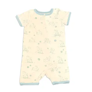 Bamboo Short Sleeve Zippy Romper (Go Go Bunny Print)