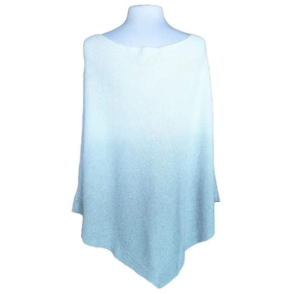 Barefoot Dreams CozyChic Ultra Lite Ombre Waterfall Ocean Breeze Poncho