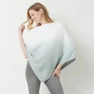 Barefoot Dreams CozyChic Ultra Lite Ombre Waterfall Ocean Breeze Poncho