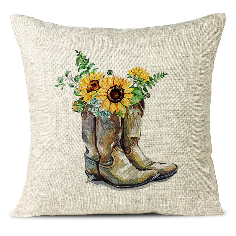 Beautiful Flowers Linen Pillowcase