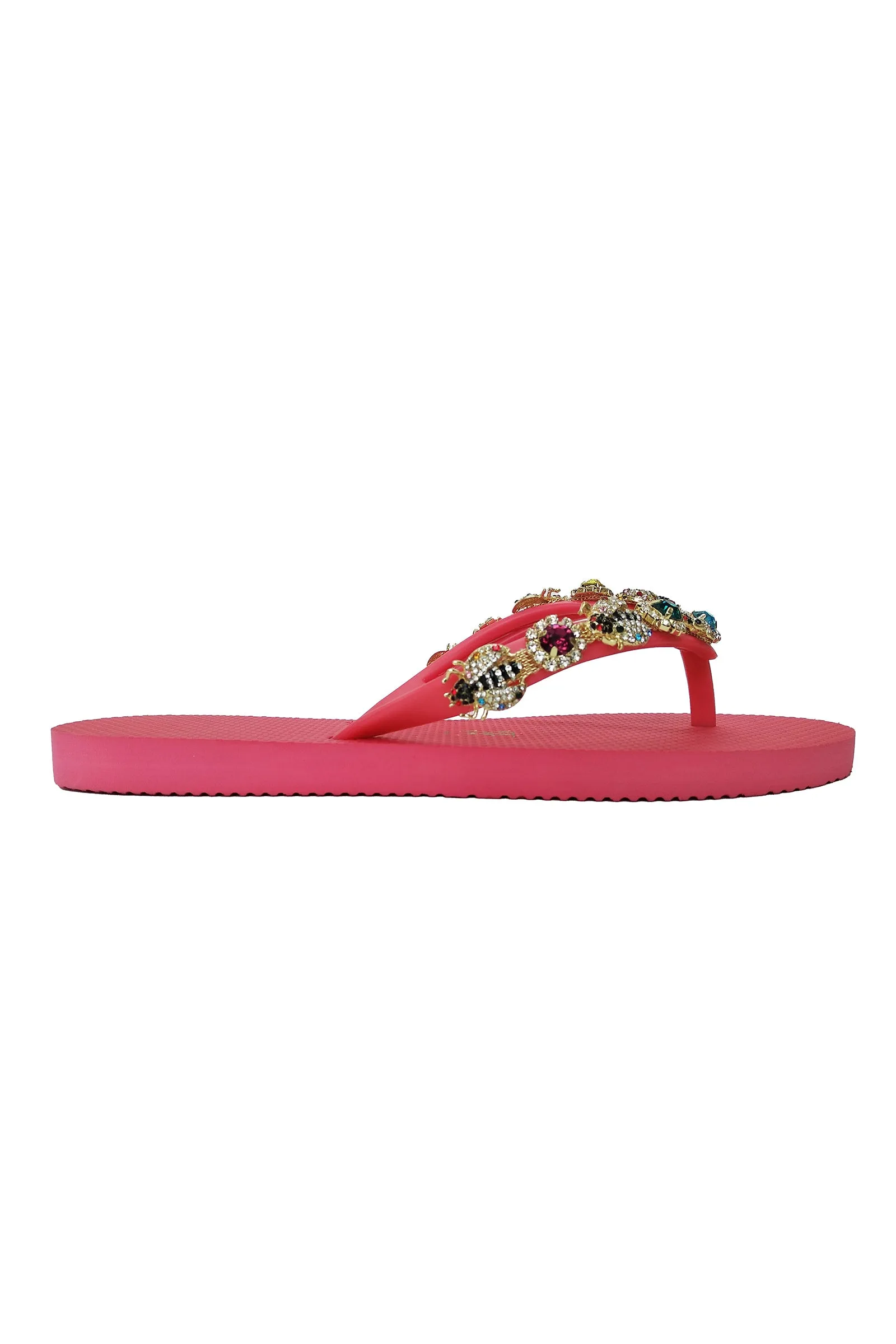 Bee Rhinestone Red Flip Flop