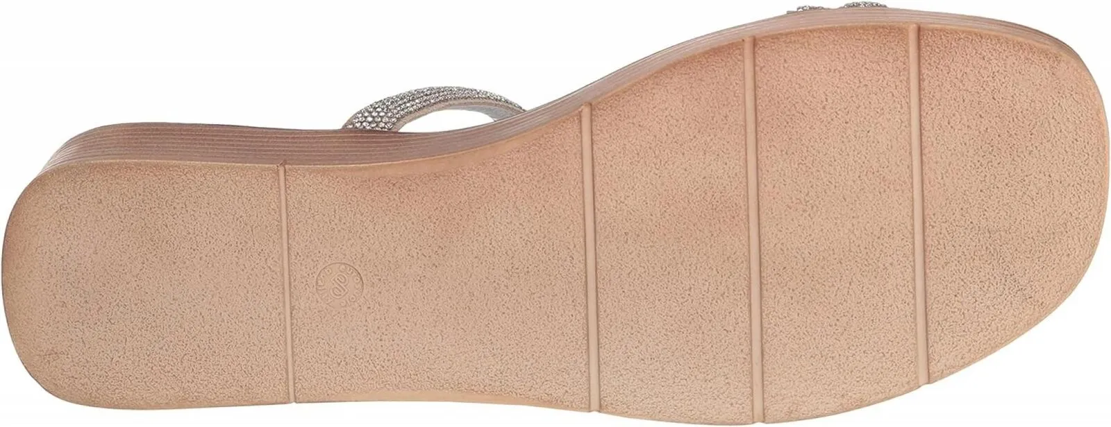 Bella Vita Women's Ona-Italy Sparkle Slide Flat Sandal Silver Metallic Gray 6M