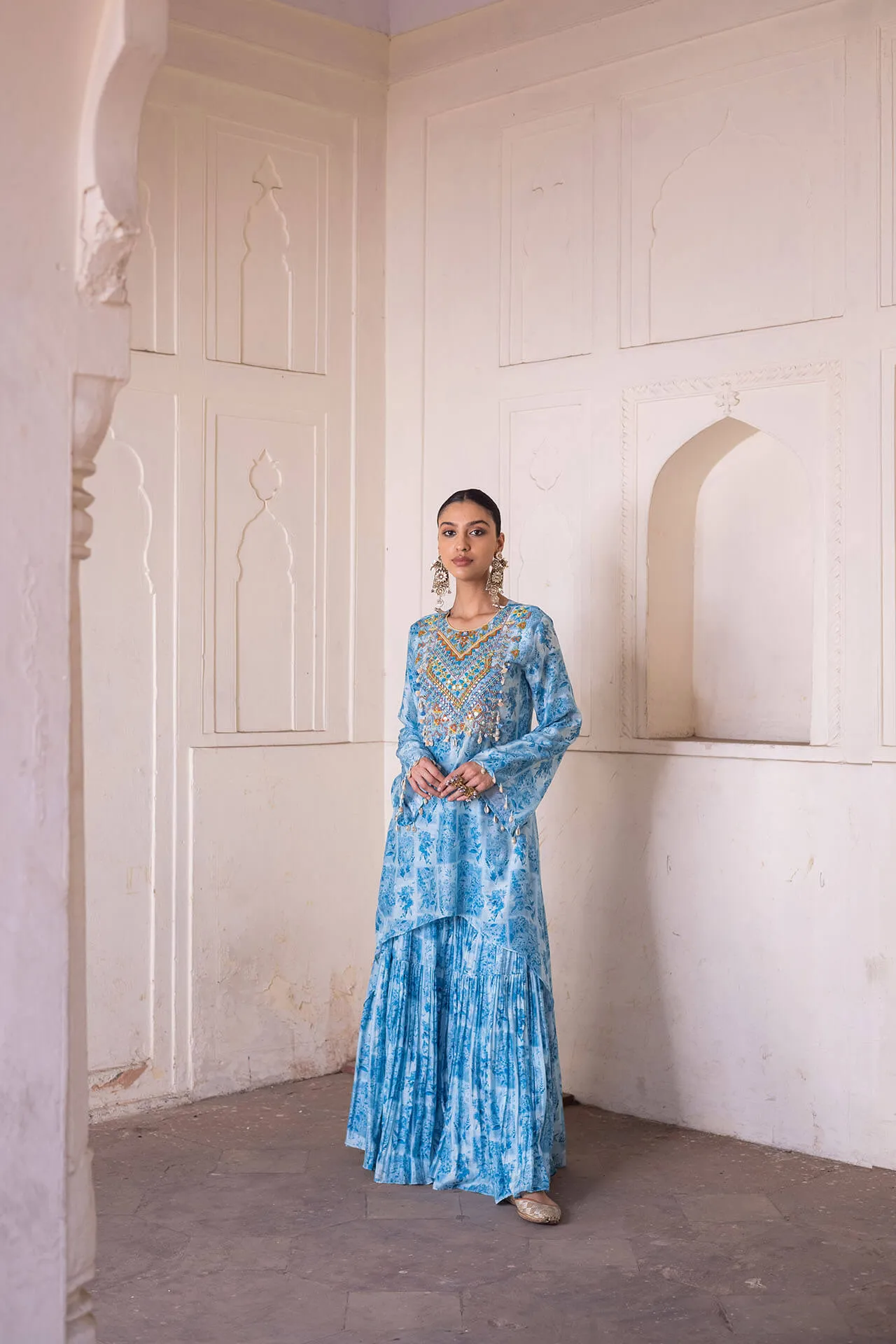 Blue Water Lily Kurta Set - Ready To Ship