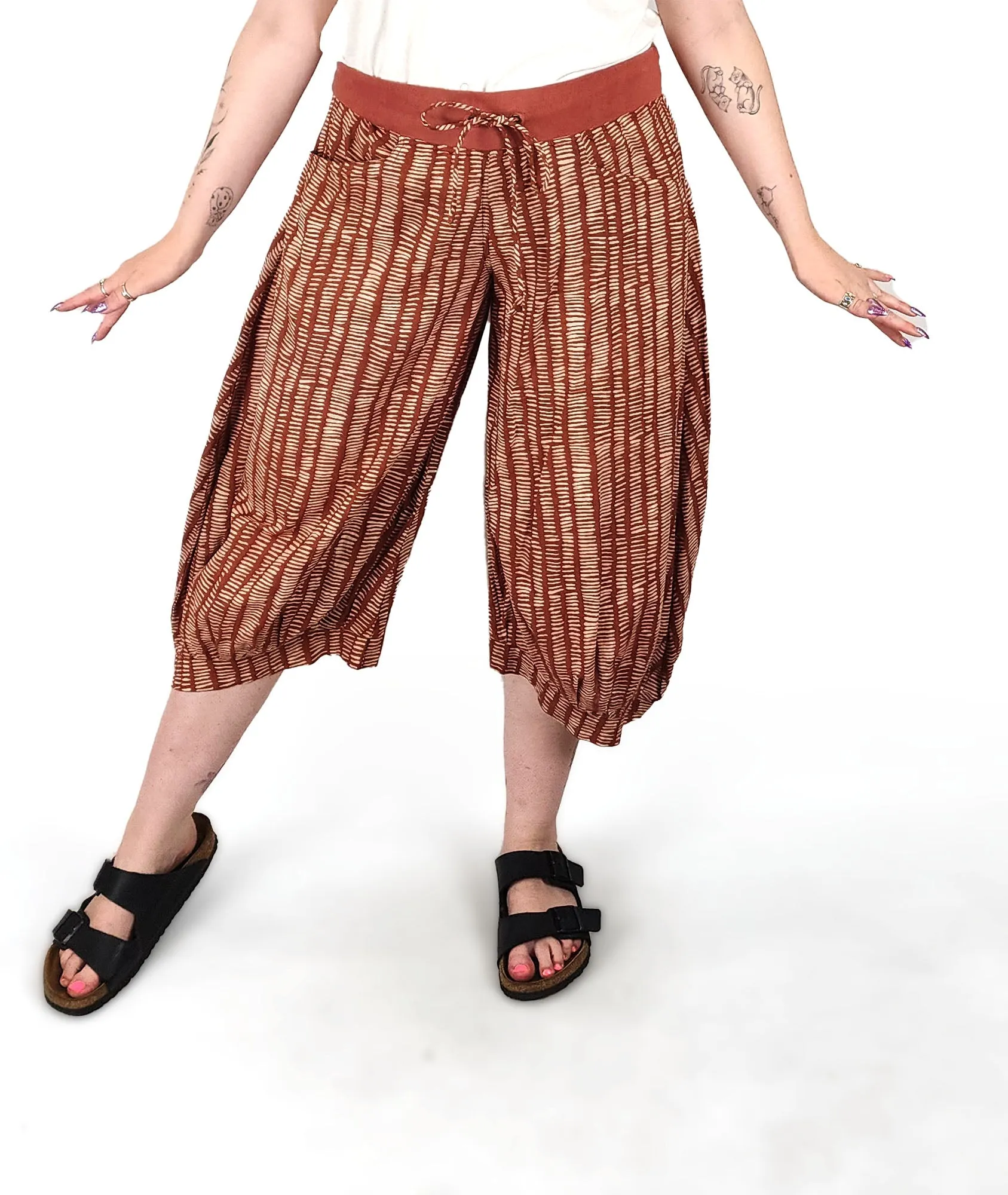 Boom Shankar brown cotton cropped pants size 12