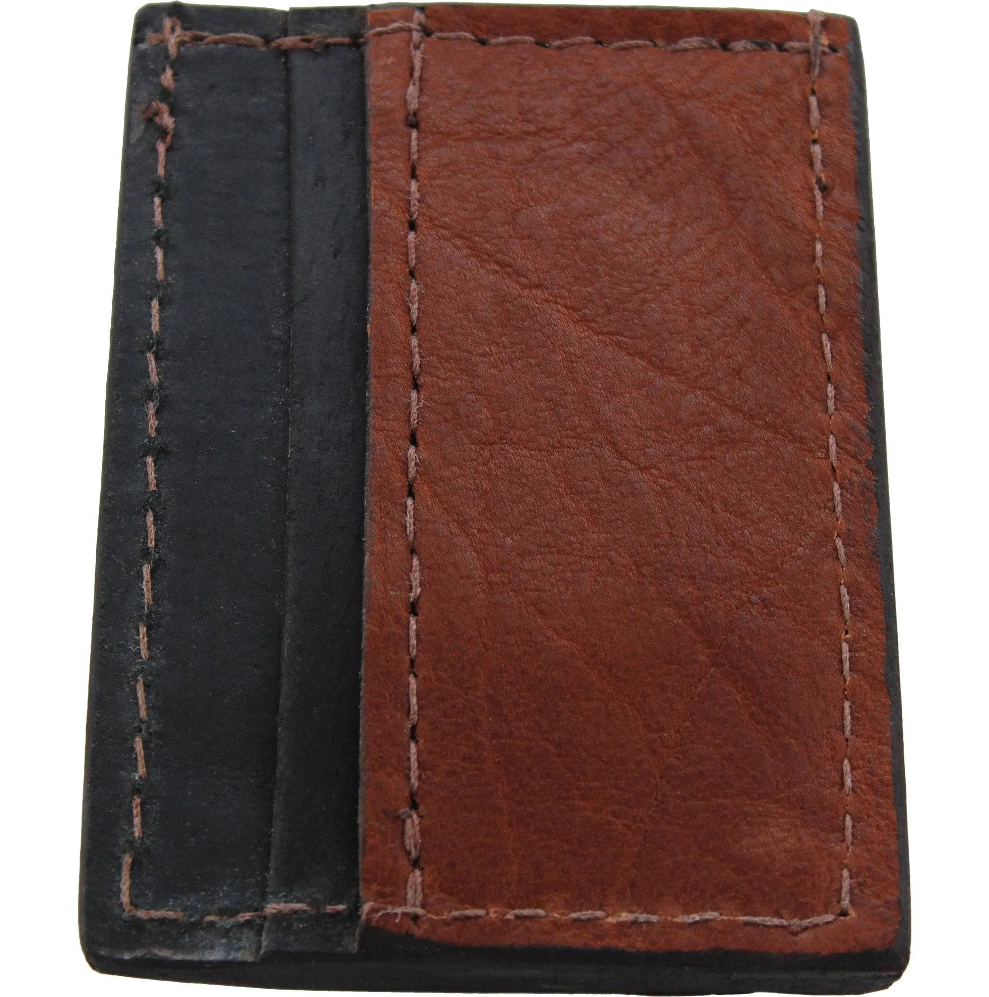Brown American Bison Money Clip Wallet With Credit Card Slots