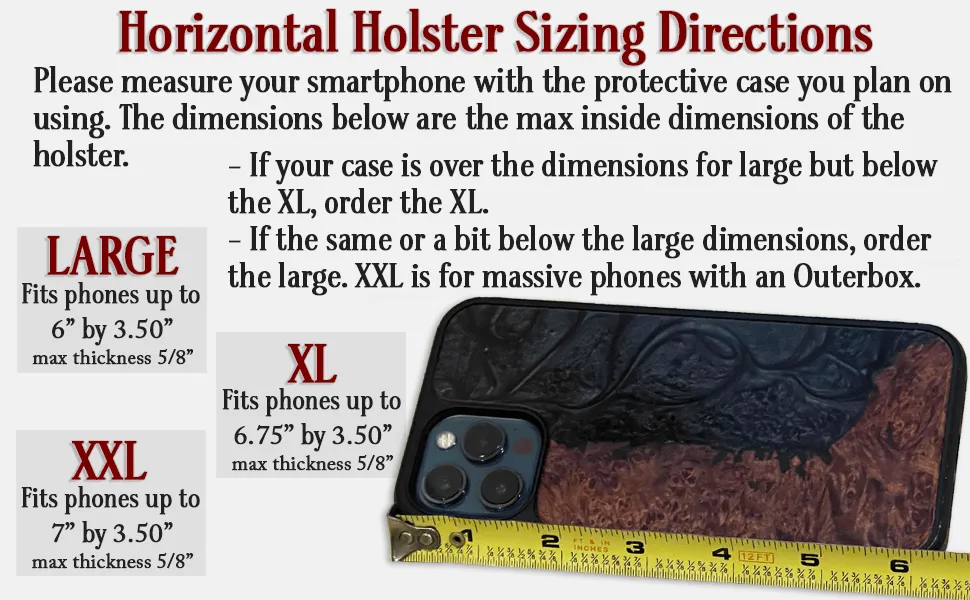 Brown Deluxe Leather Horizontal Cellphone Holster Case