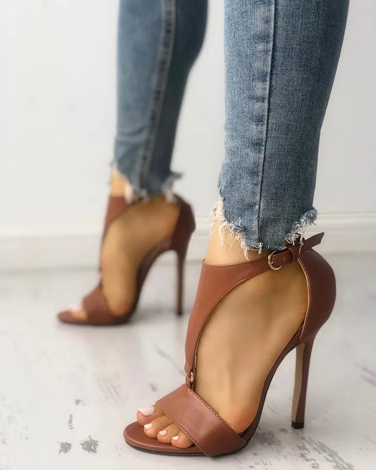 Buckled T Strap Stiletto Heels