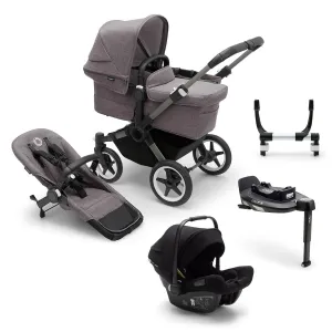 Bugaboo Donkey 5 Mono Turtle Travel System in Grey Mélange