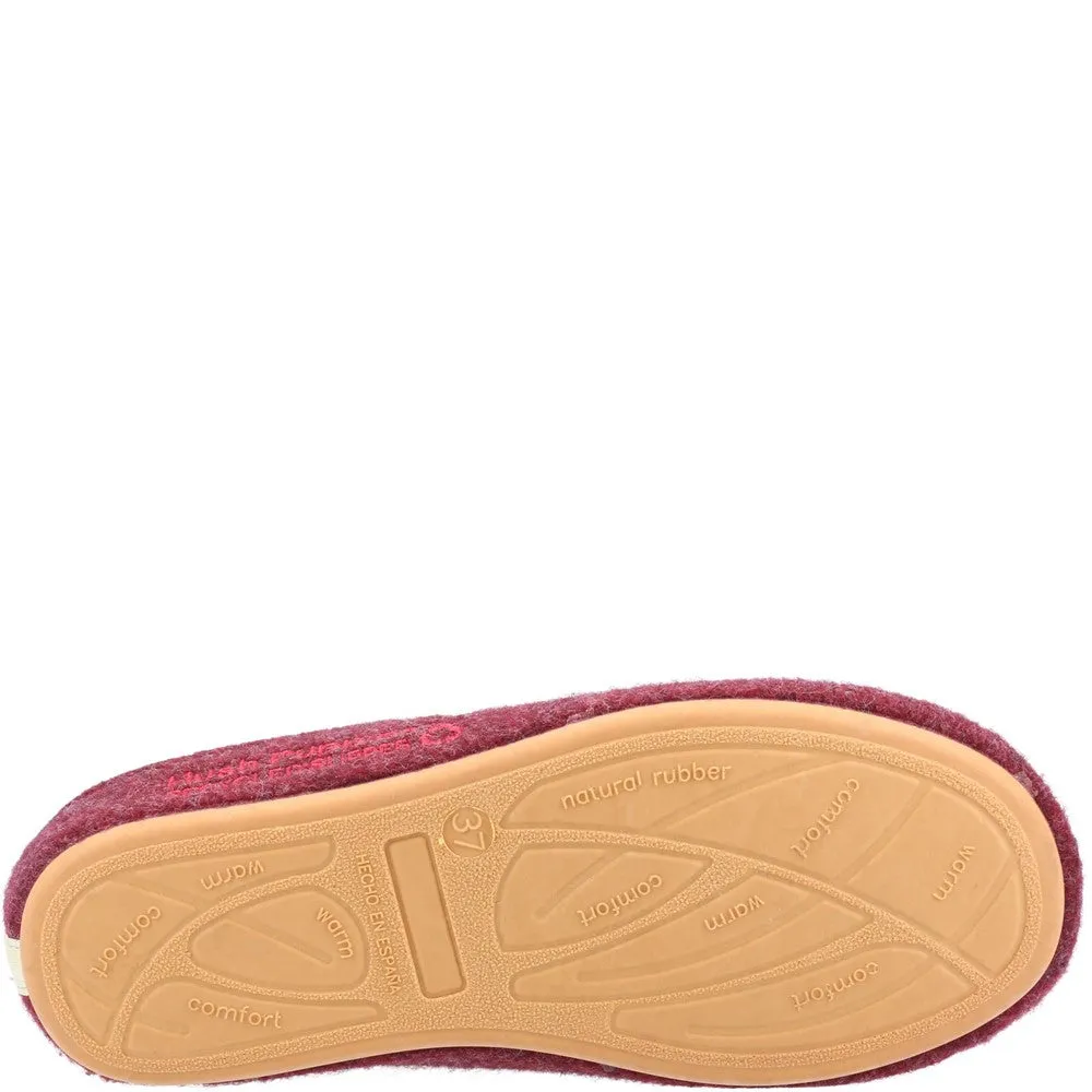 Burgundy Womens Recycled Good Slippers