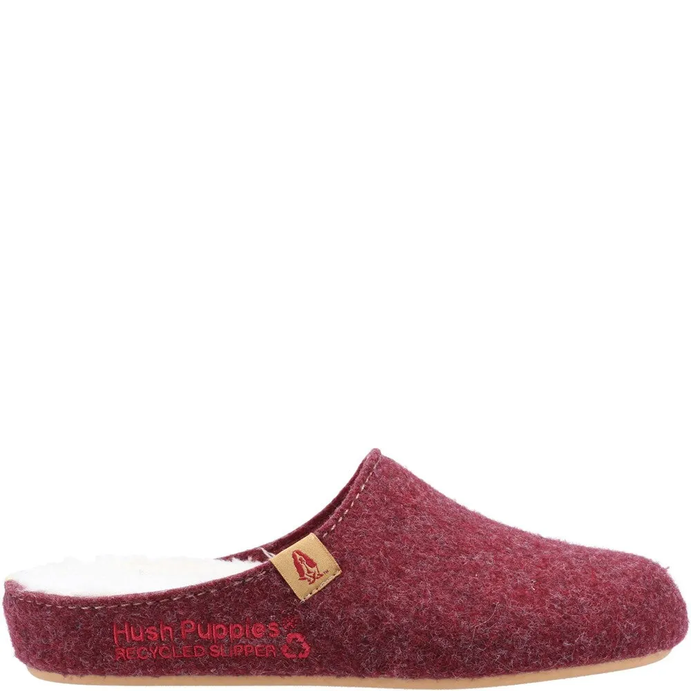 Burgundy Womens Recycled Good Slippers