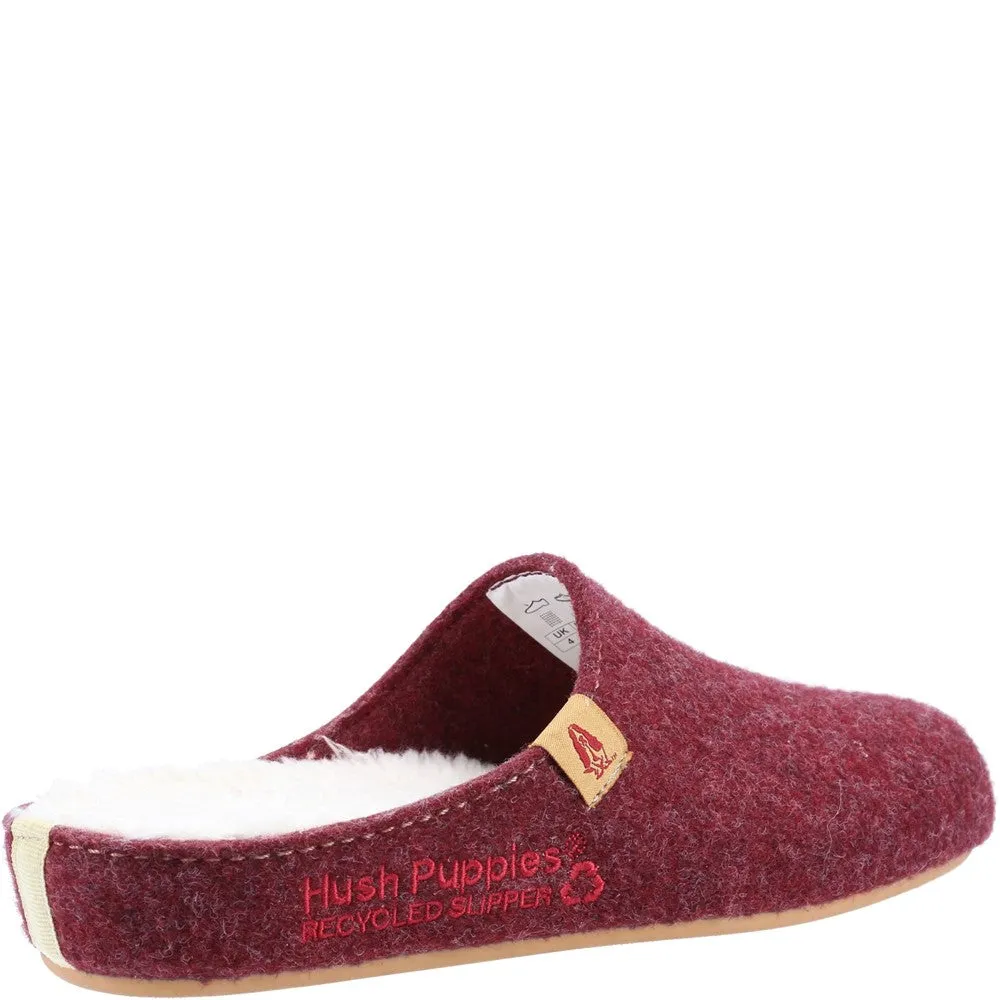 Burgundy Womens Recycled Good Slippers