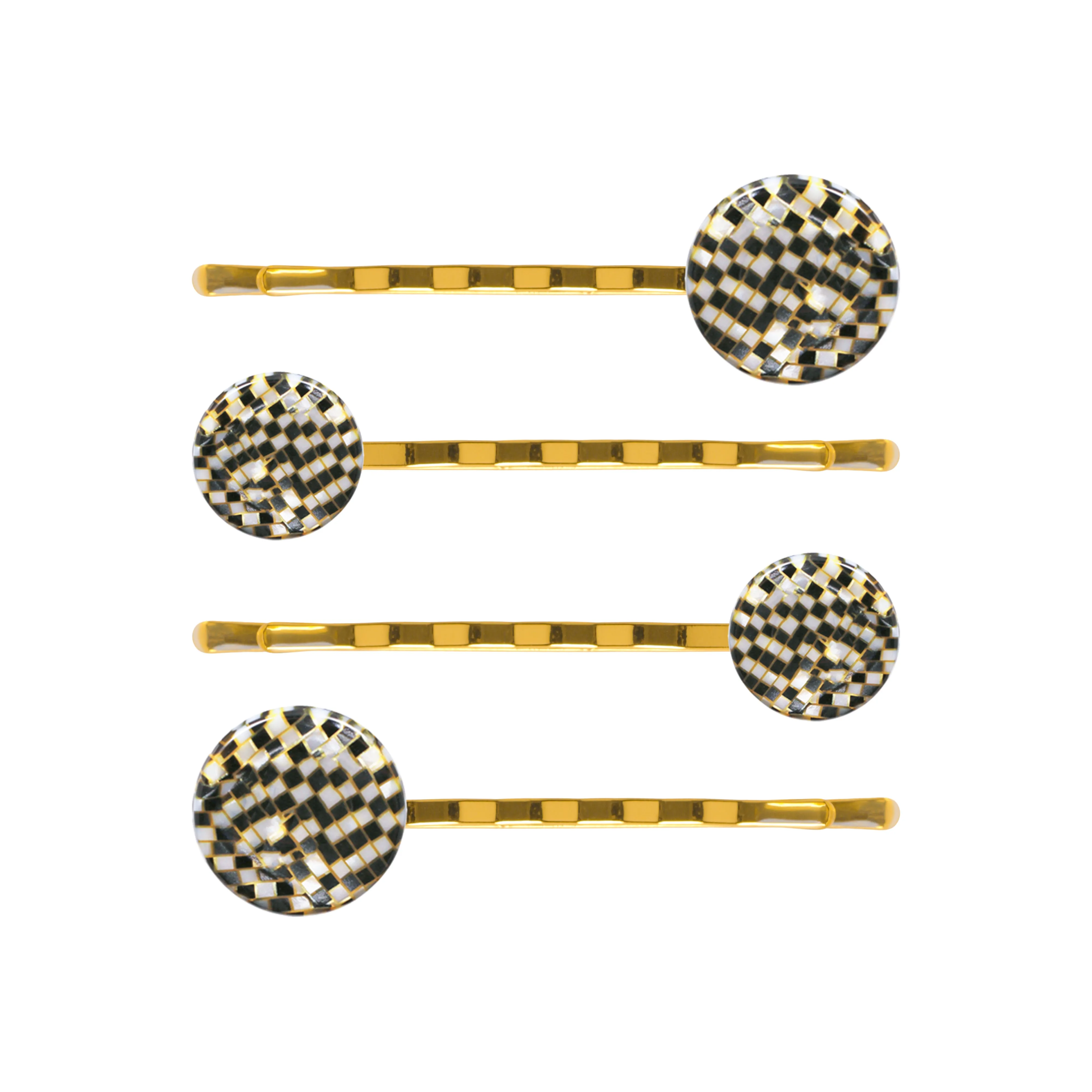 Button Damier Hair Slide Set