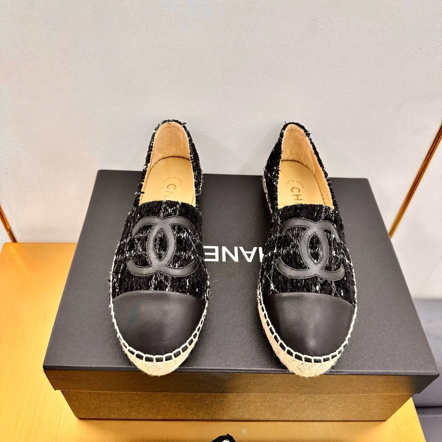 CC 25s Slip–on Espadrilles Black Tweed 297819