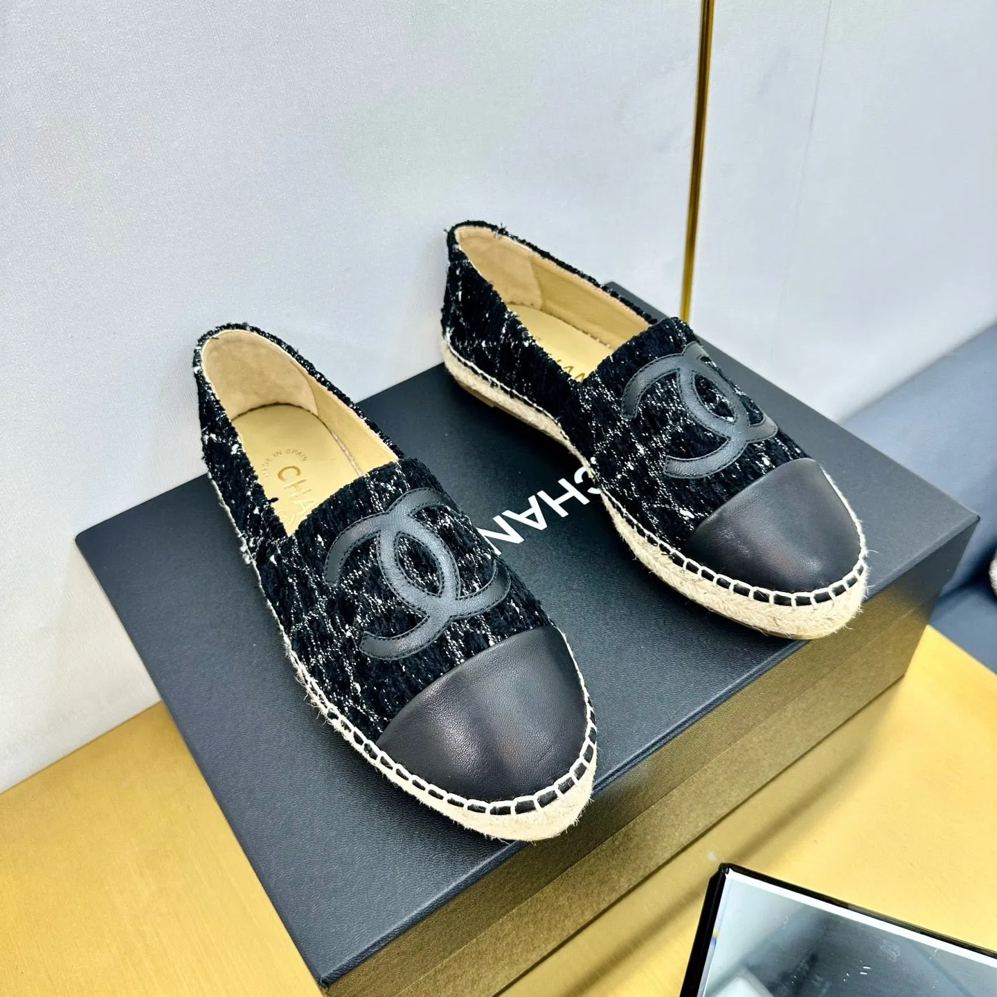 CC 25s Slip–on Espadrilles Black Tweed 297819