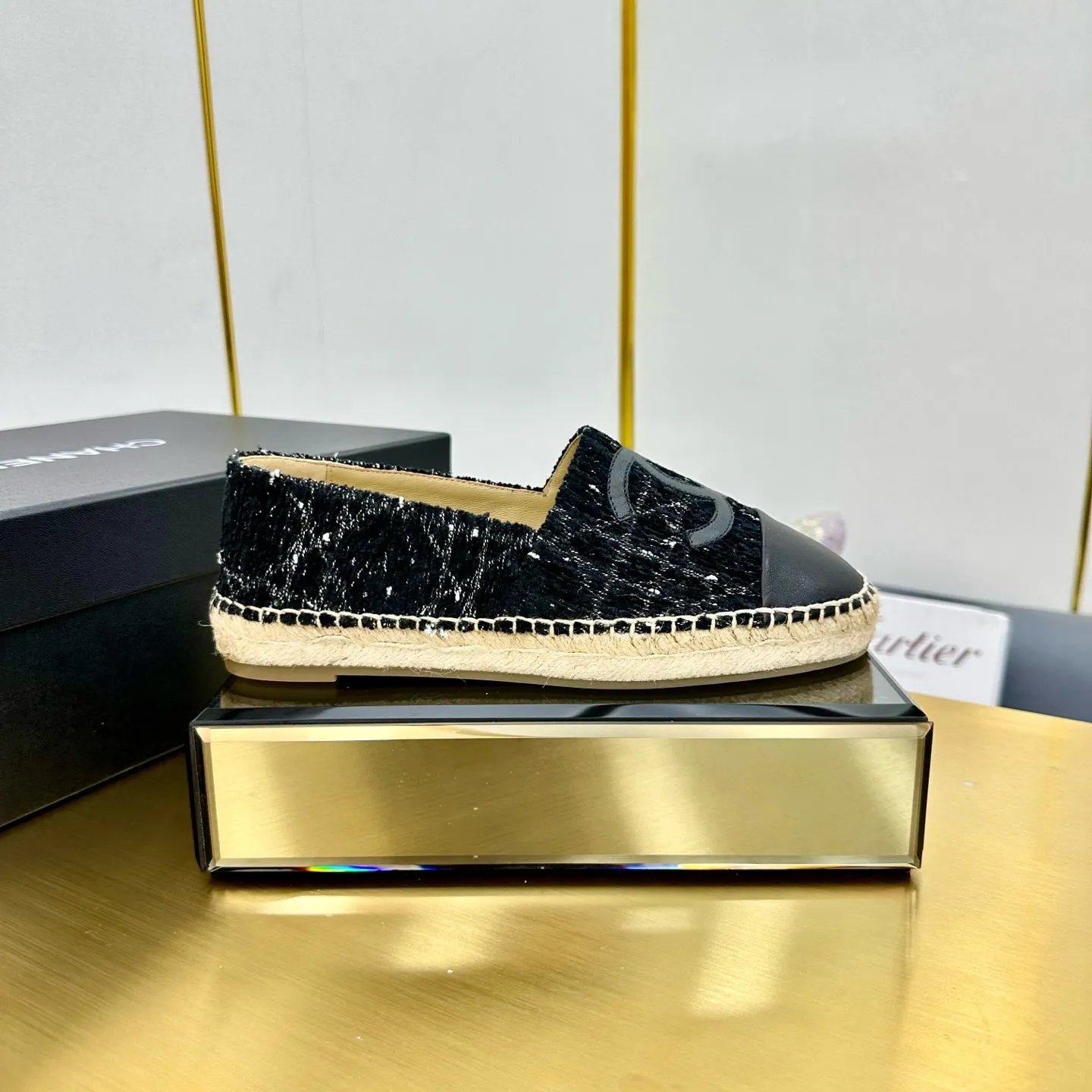 CC 25s Slip–on Espadrilles Black Tweed 297819