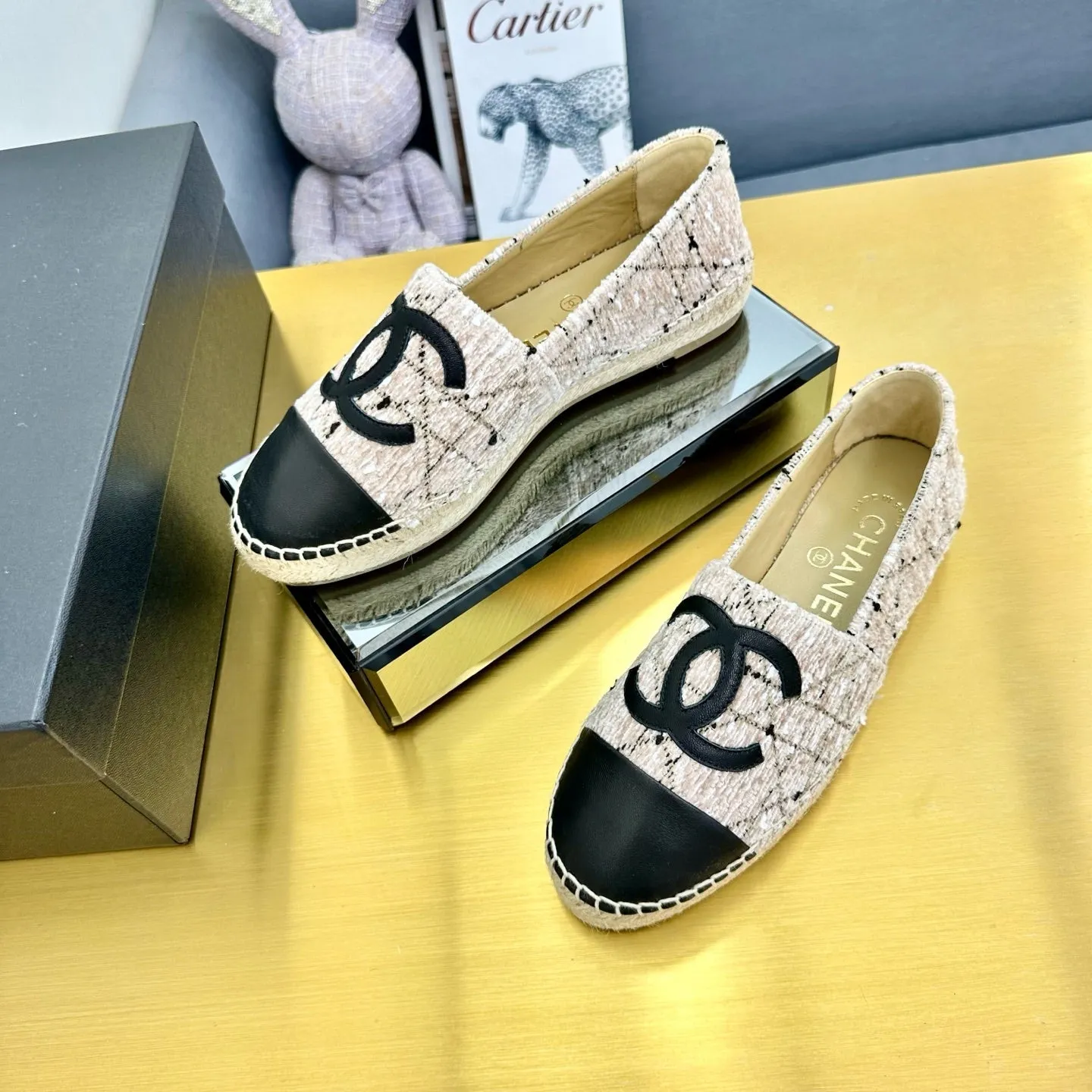 CC 25s Slip–on Espadrilles Creamy White Tweed 297827