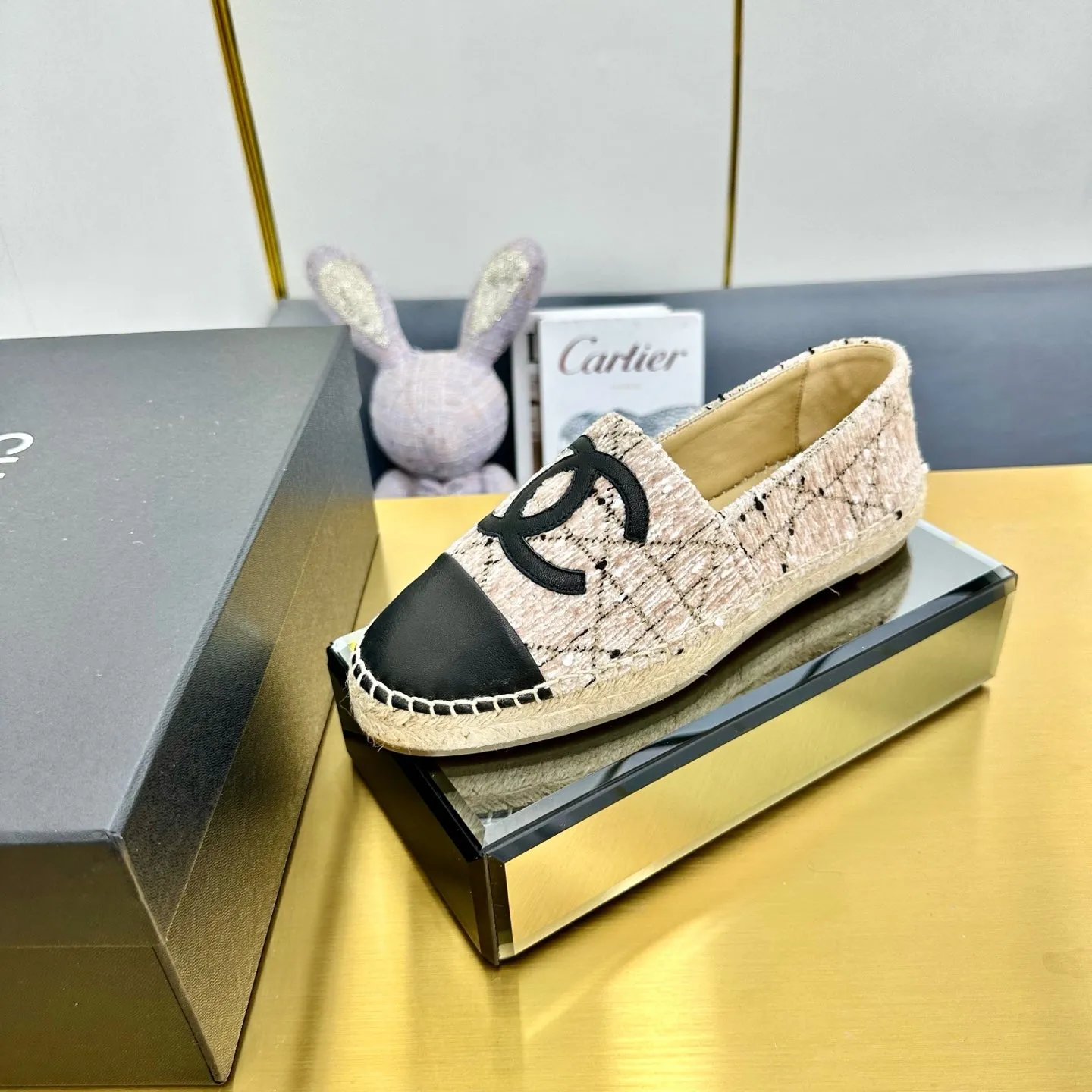 CC 25s Slip–on Espadrilles Creamy White Tweed 297827