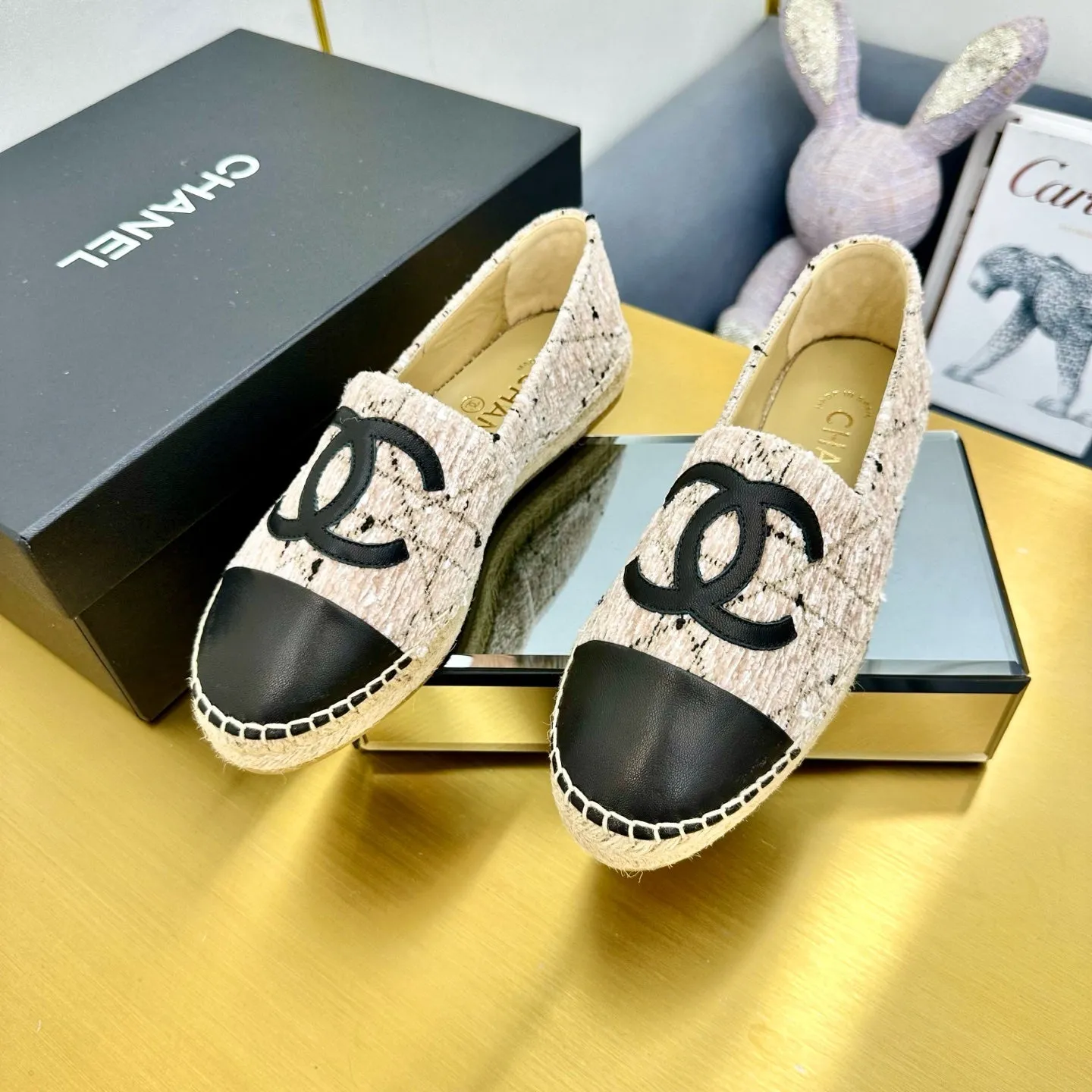 CC 25s Slip–on Espadrilles Creamy White Tweed 297827