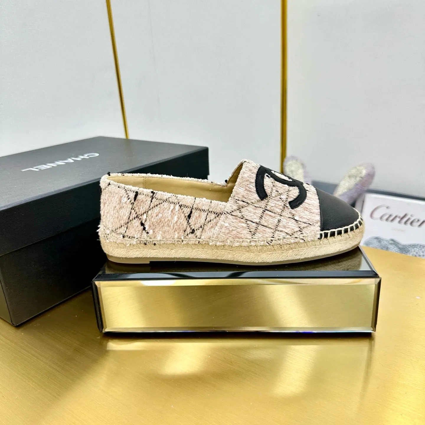 CC 25s Slip–on Espadrilles Creamy White Tweed 297827