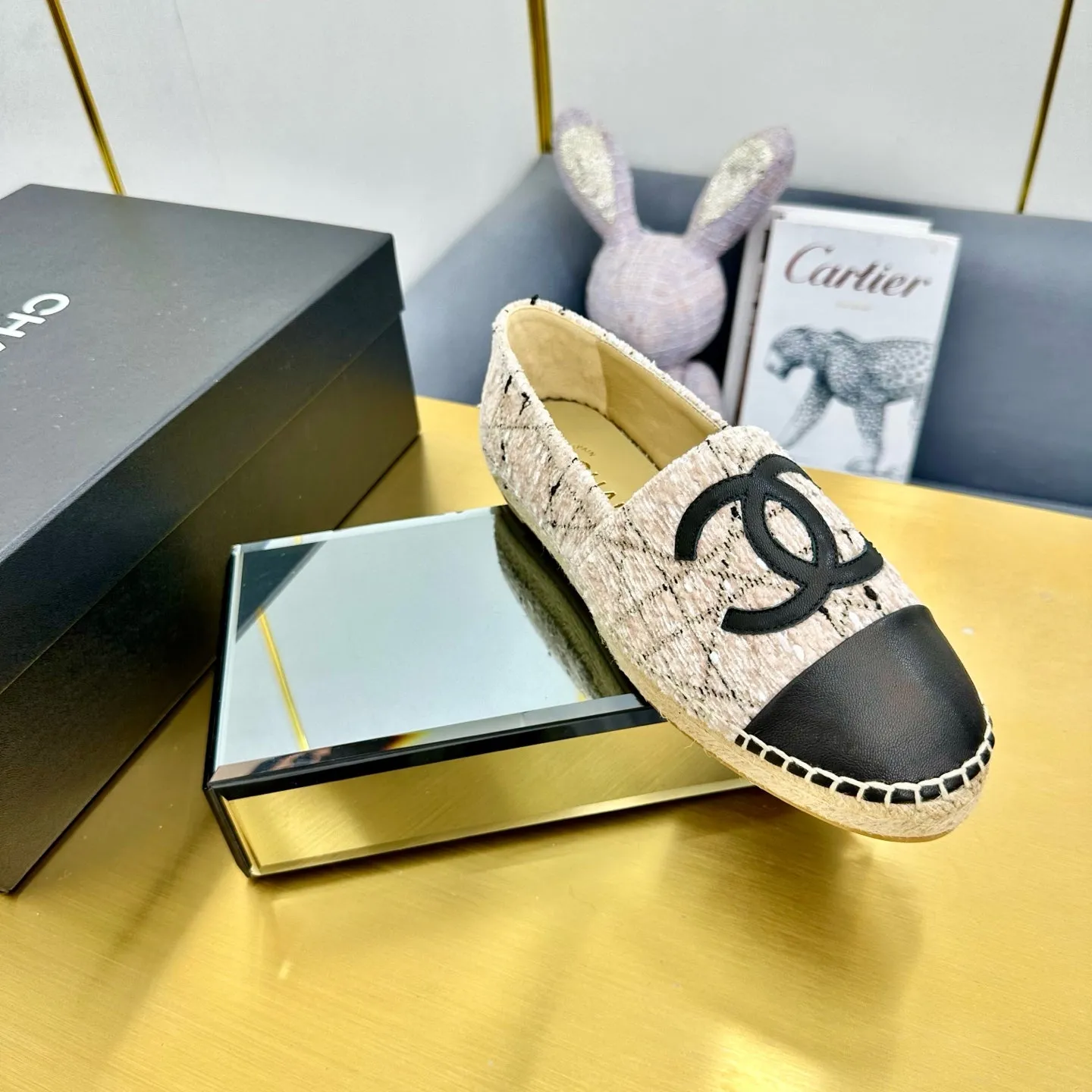 CC 25s Slip–on Espadrilles Creamy White Tweed 297827