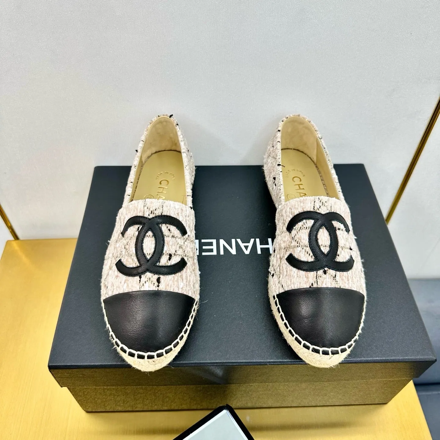CC 25s Slip–on Espadrilles Creamy White Tweed 297827