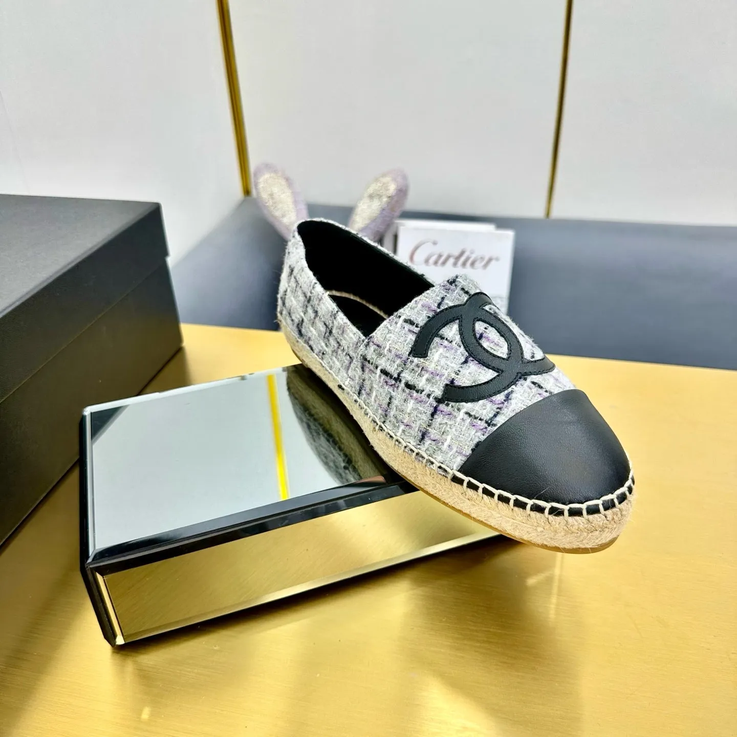 CC 25s Slip–on Espadrilles Gray Purple Tweed 297821