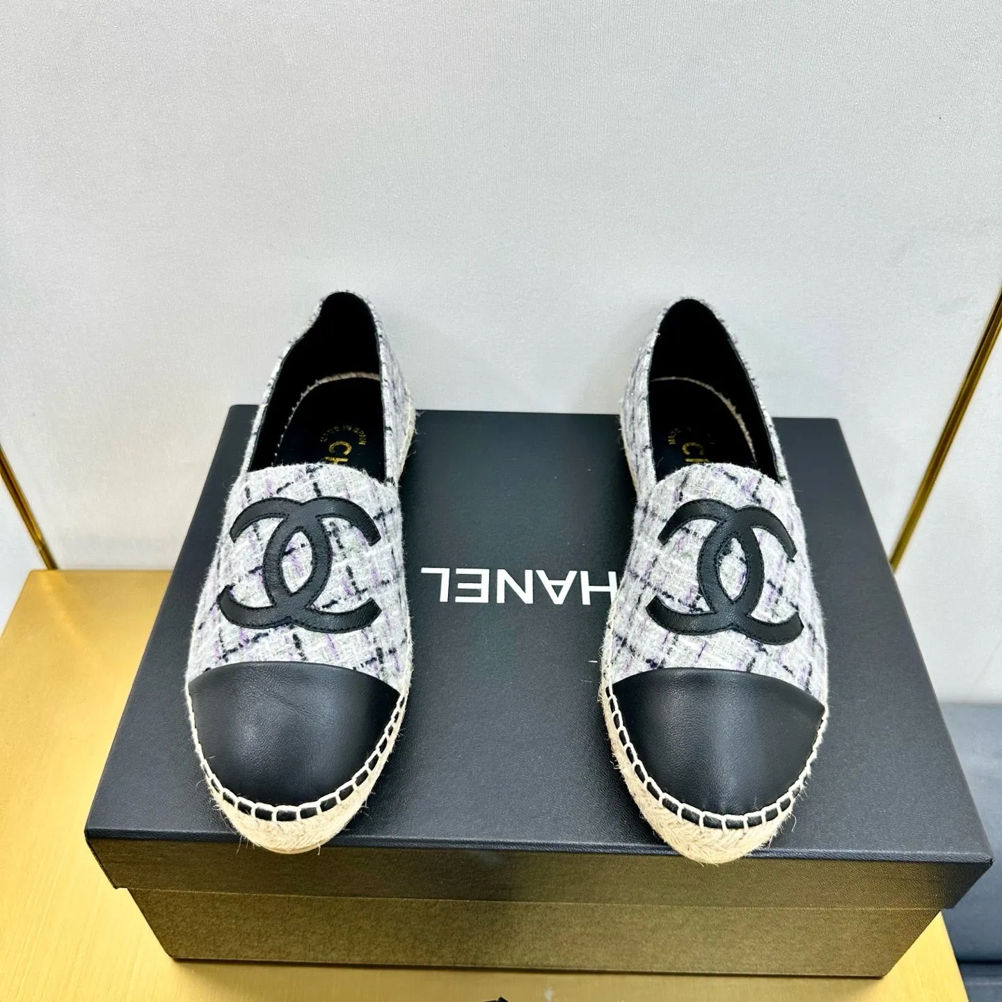 CC 25s Slip–on Espadrilles Gray Purple Tweed 297821
