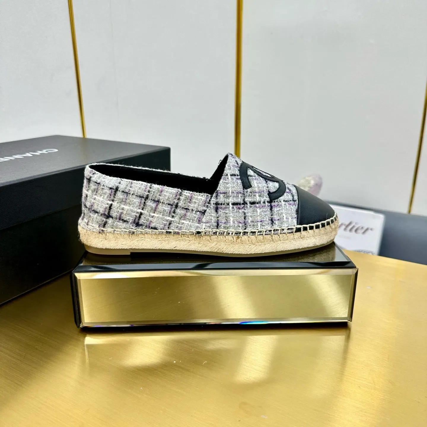 CC 25s Slip–on Espadrilles Gray Purple Tweed 297821