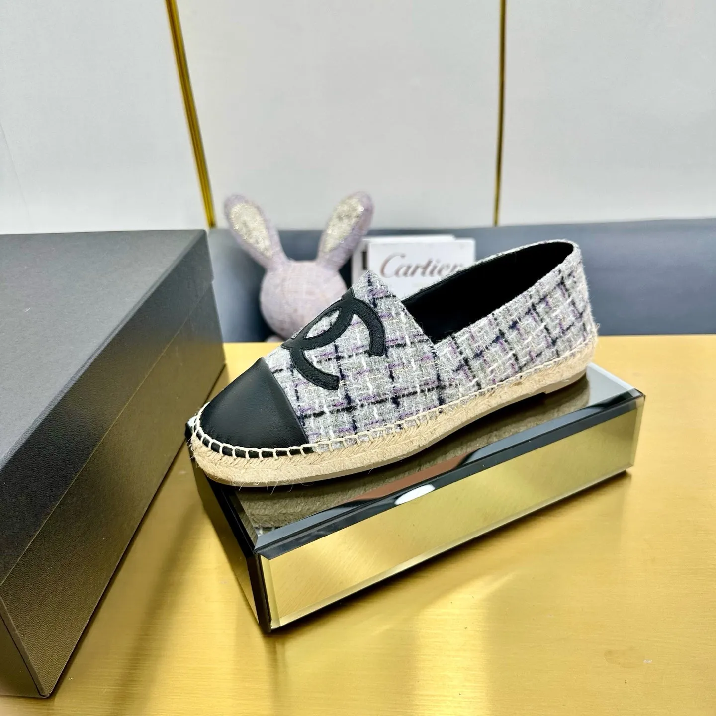 CC 25s Slip–on Espadrilles Gray Purple Tweed 297821