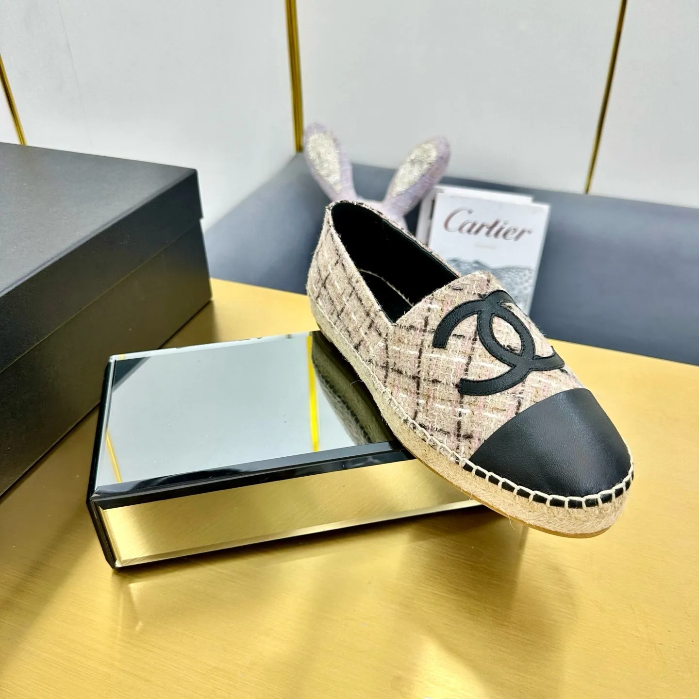 CC 25s Slip–on Espadrilles Pink Nude Tweed 297823