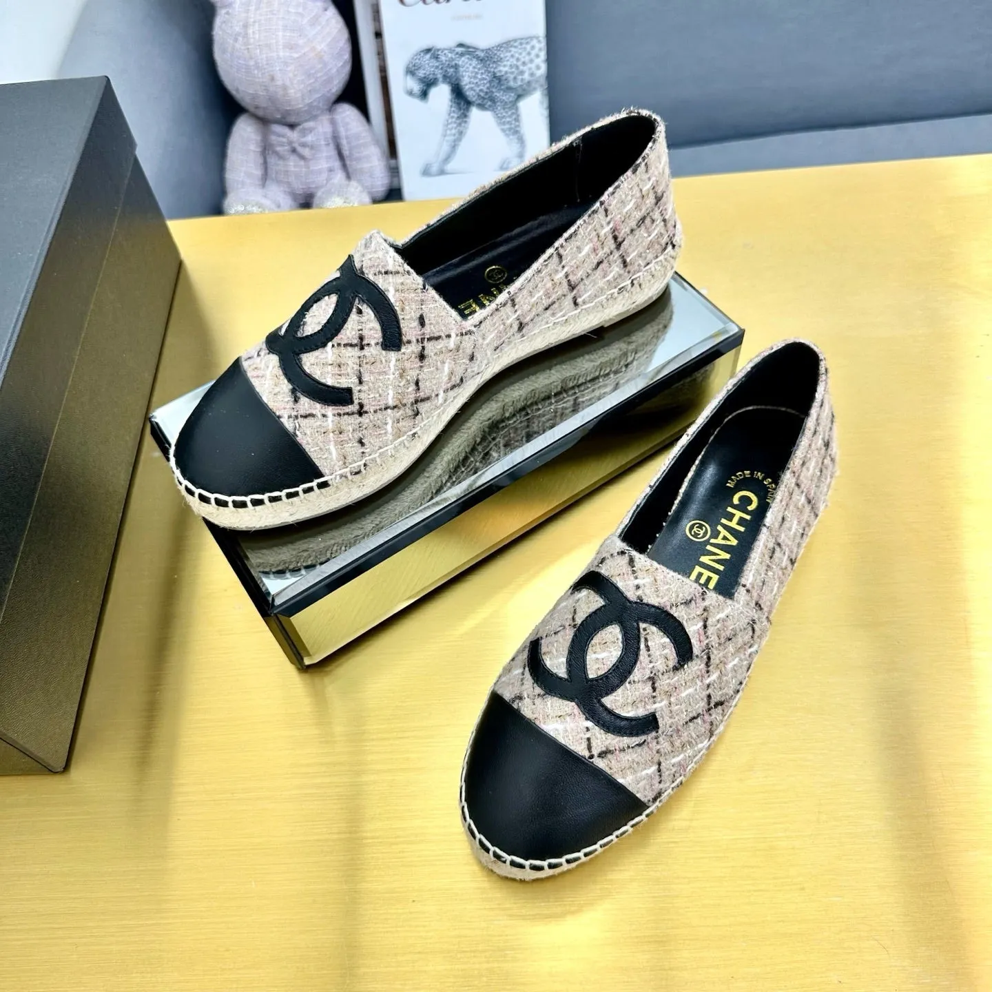 CC 25s Slip–on Espadrilles Pink Nude Tweed 297823