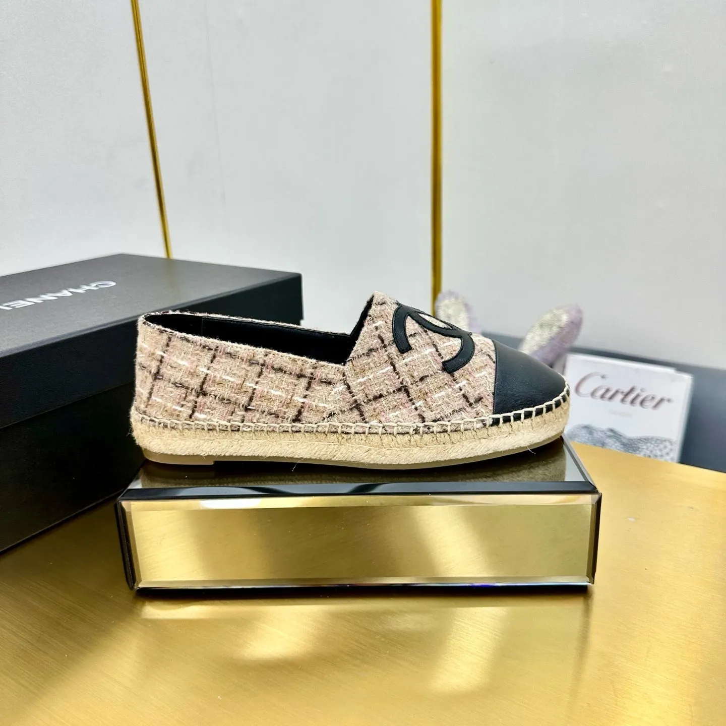 CC 25s Slip–on Espadrilles Pink Nude Tweed 297823